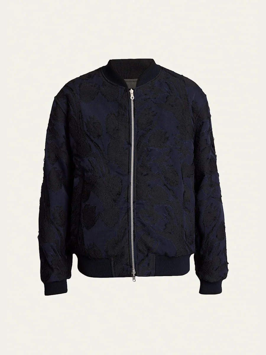 Men's Volker Floral-Embroidered Bomber Jacket - 1