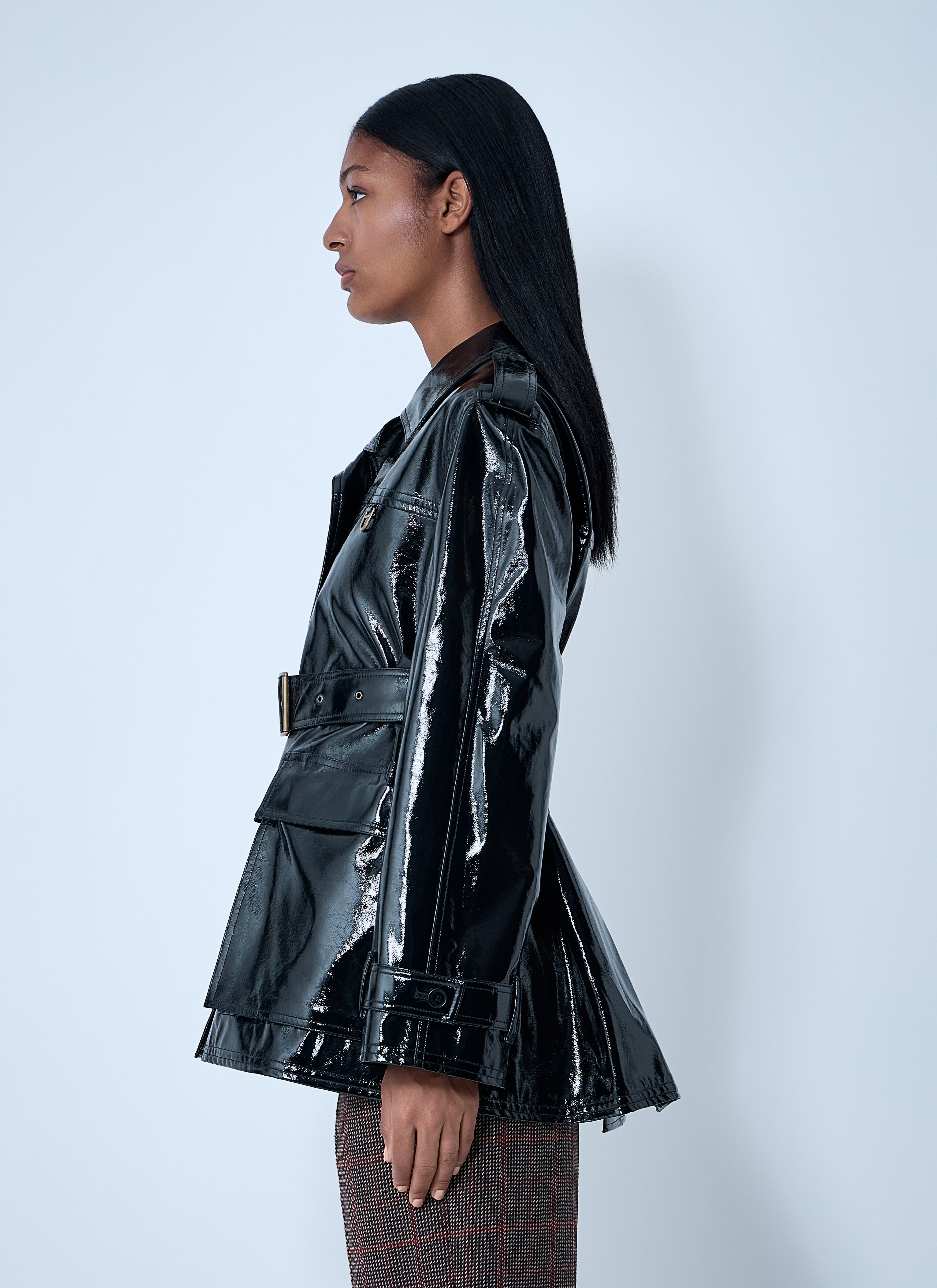 High-Shine Belted Jacket - 3