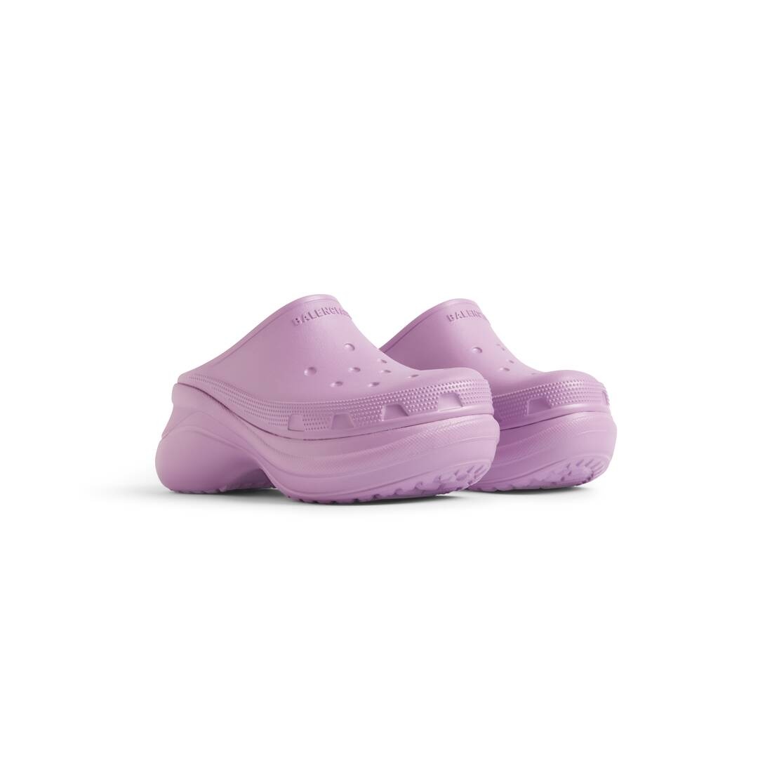 Balenciaga - x Crocs Rubber Platform Clogs - Womens - Light Purple