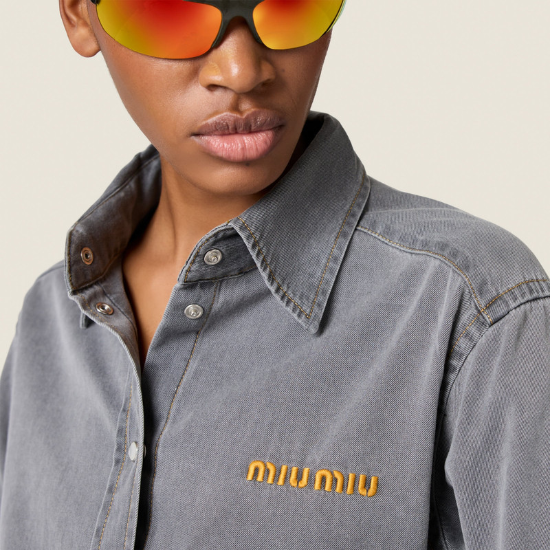 Cropped chambray shirt 4