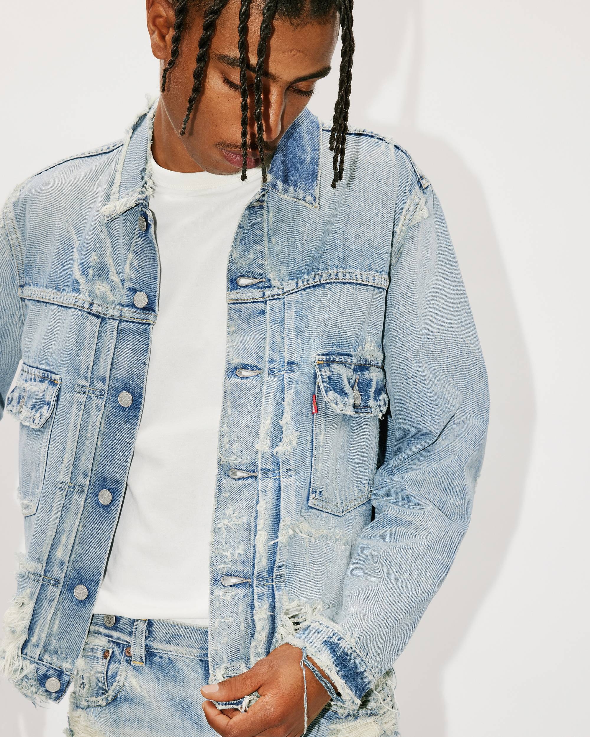 KENZO x LEVI'S® Type II distressed genderless denim trucker jacket - 14