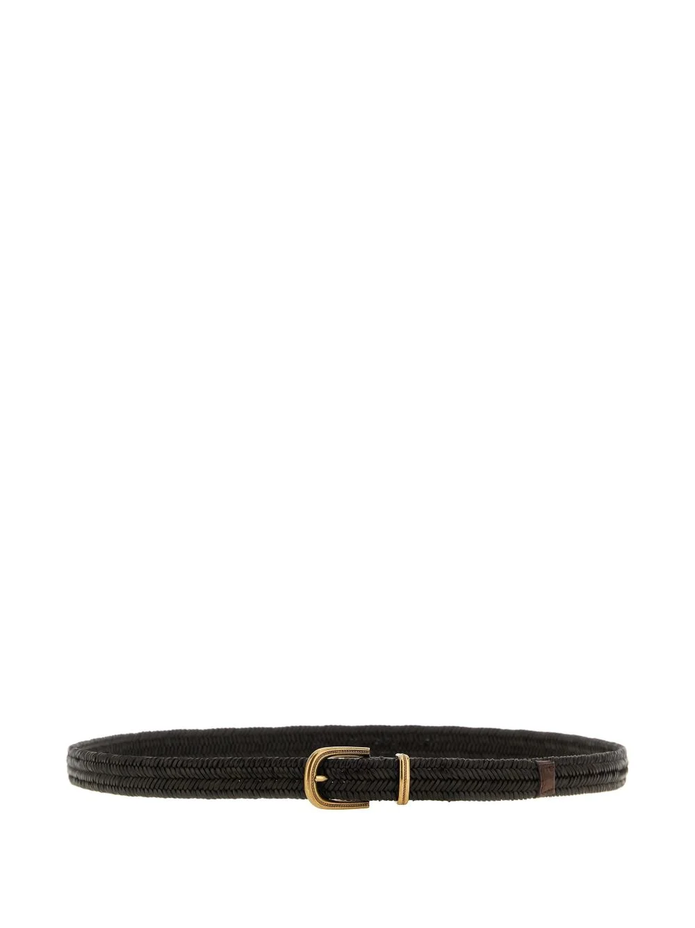 braided stretch leather belt - 1
