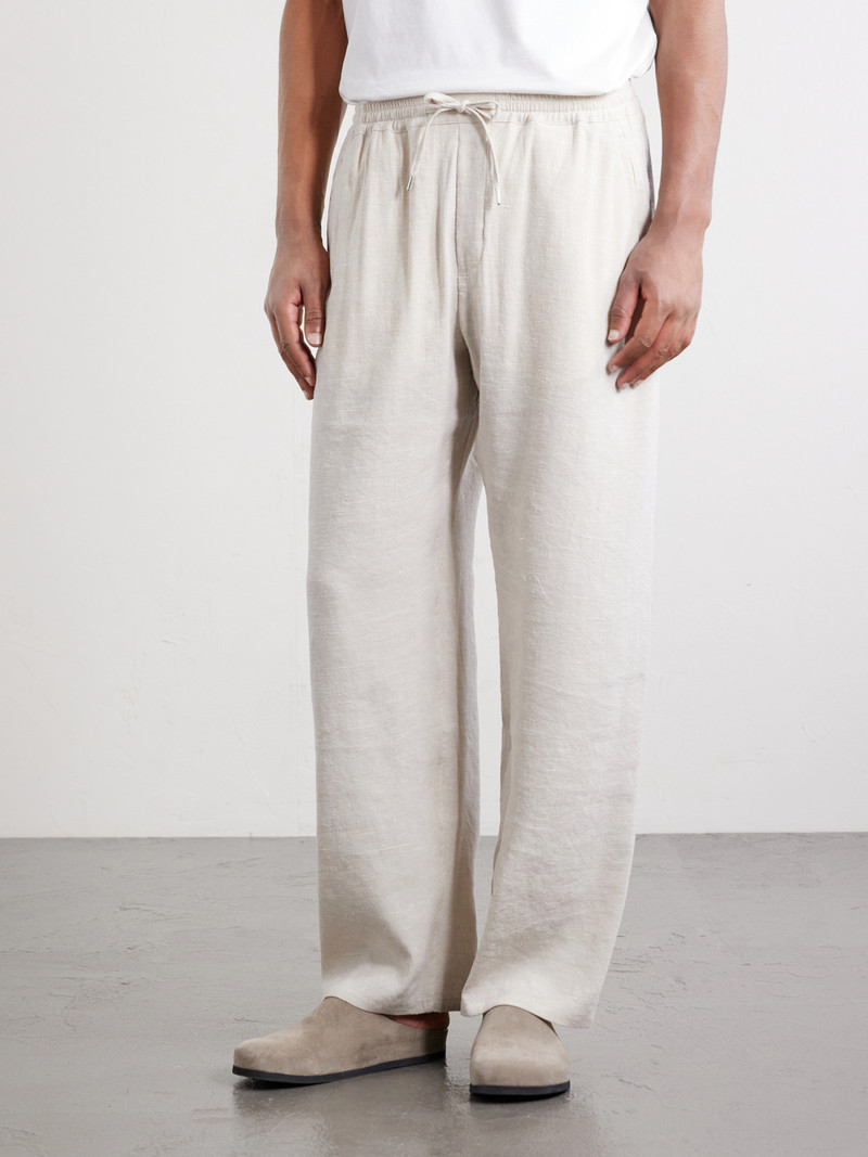 Samurai Straight-Leg Linen and Silk-Blend Drawstring Trousers 3