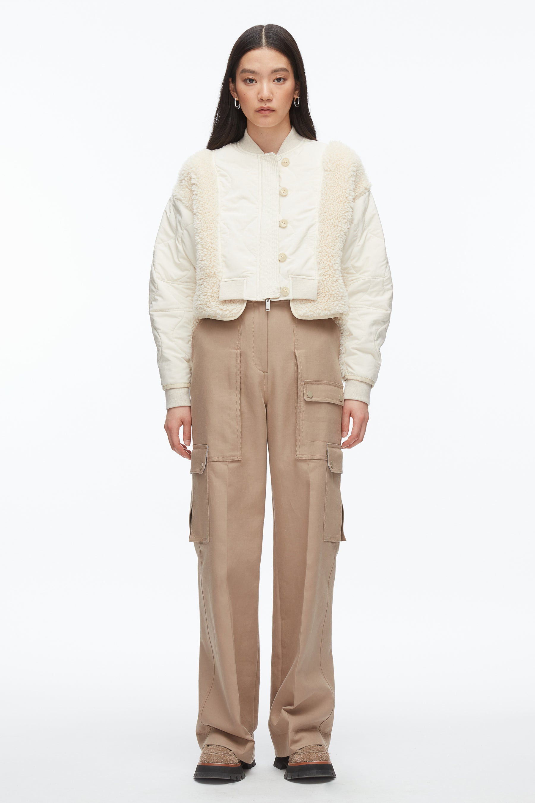 Cropped Sherpa Combo Bomber - 2