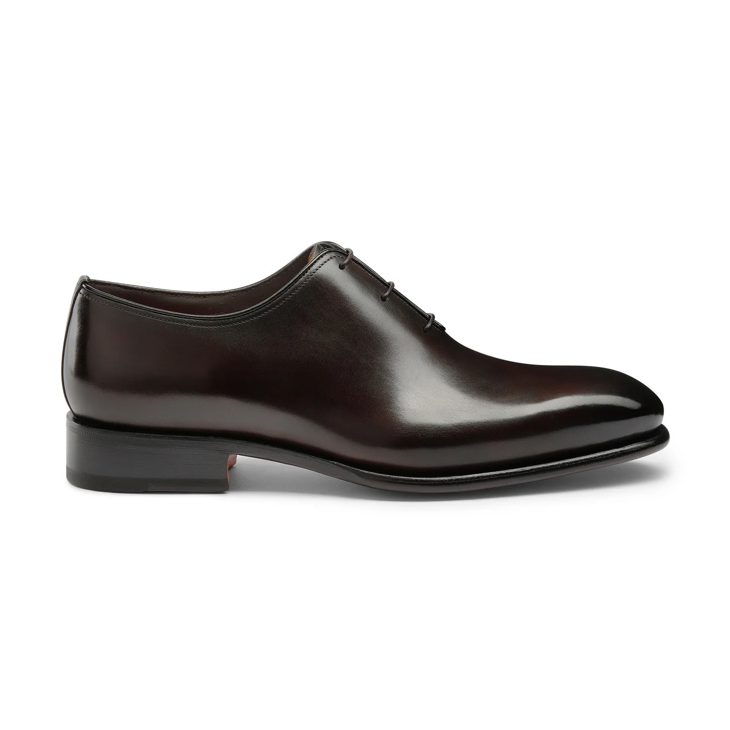 Men's polished brown leather Oxford shoe - 1