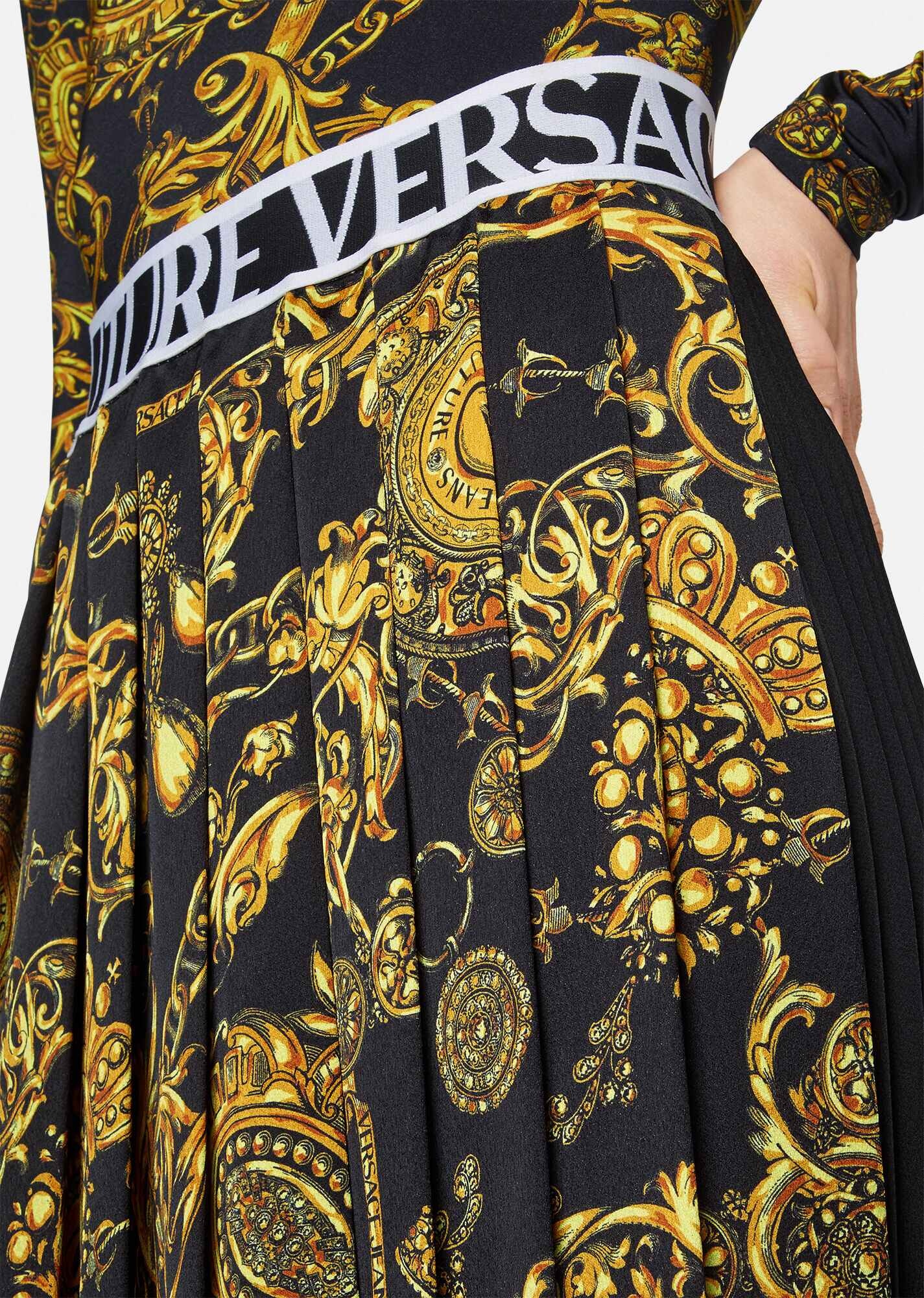 Regalia Baroque Print Pleated Midi Skirt - 5