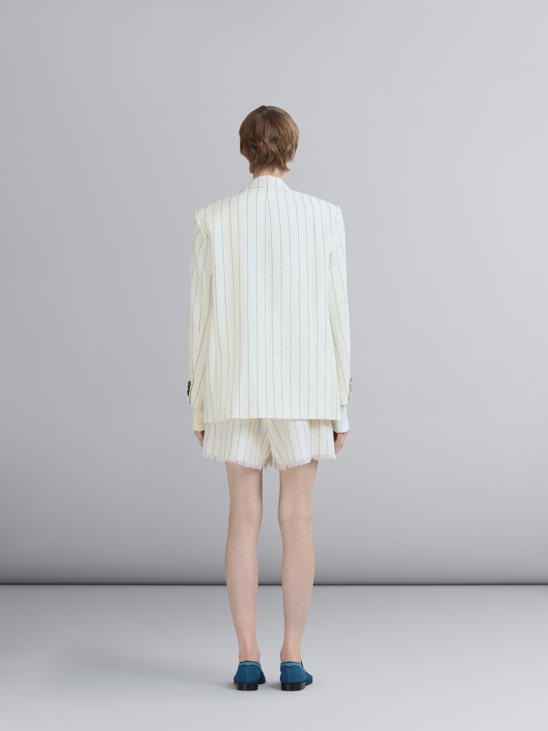 PINSTRIPED FRESCO WOOL BLAZER - 3