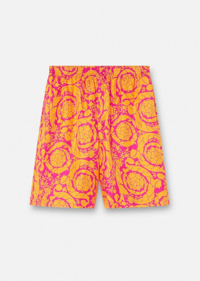 Barocco Silhouette Silk Shorts 1
