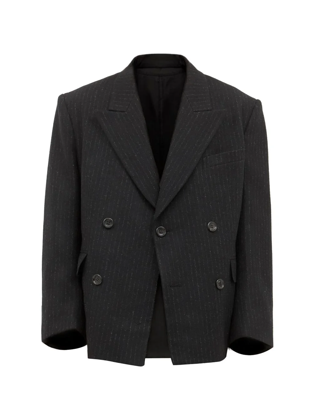 pinstripe double-breasted blazer - 1