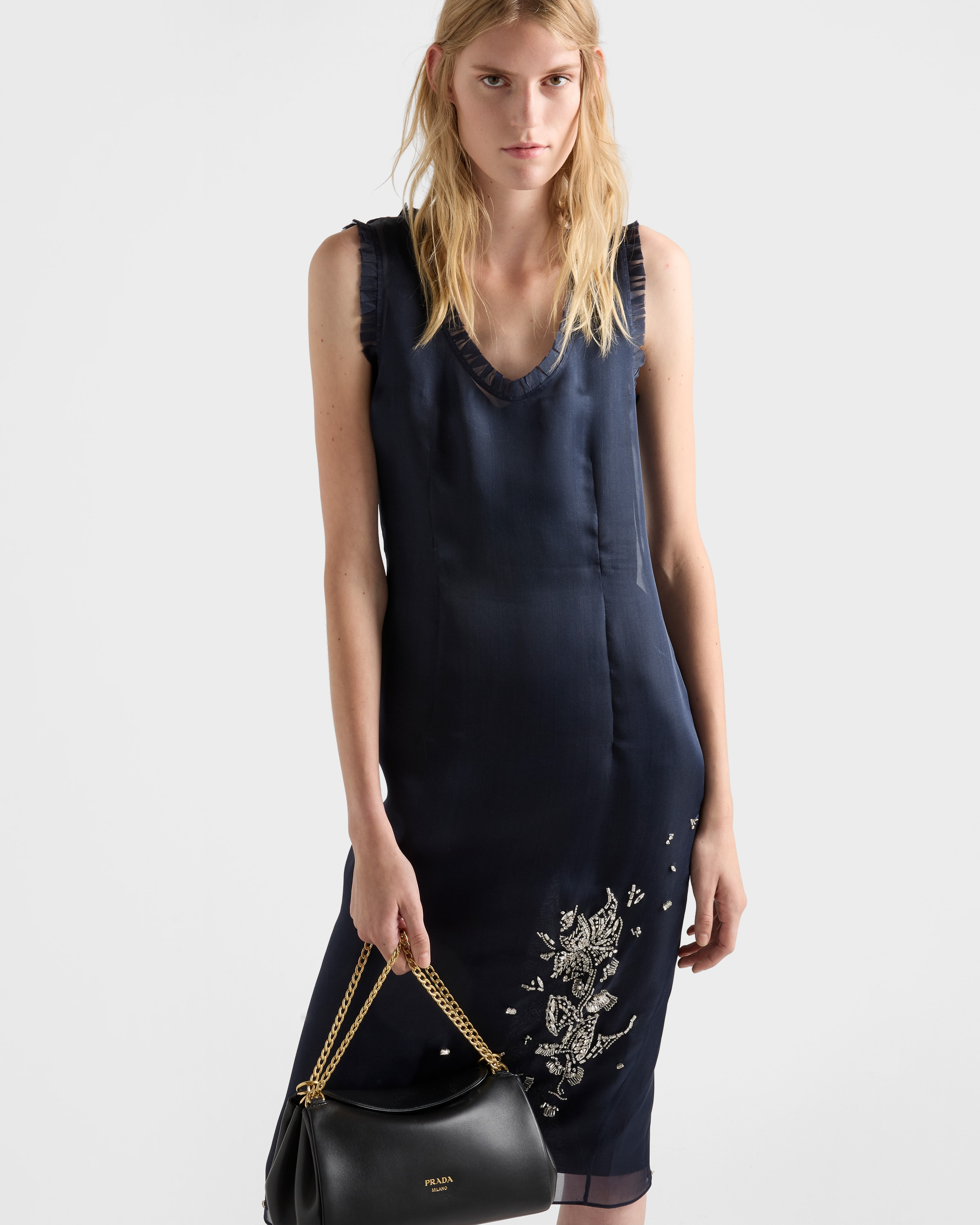 Embroidered silk organza dress - 6