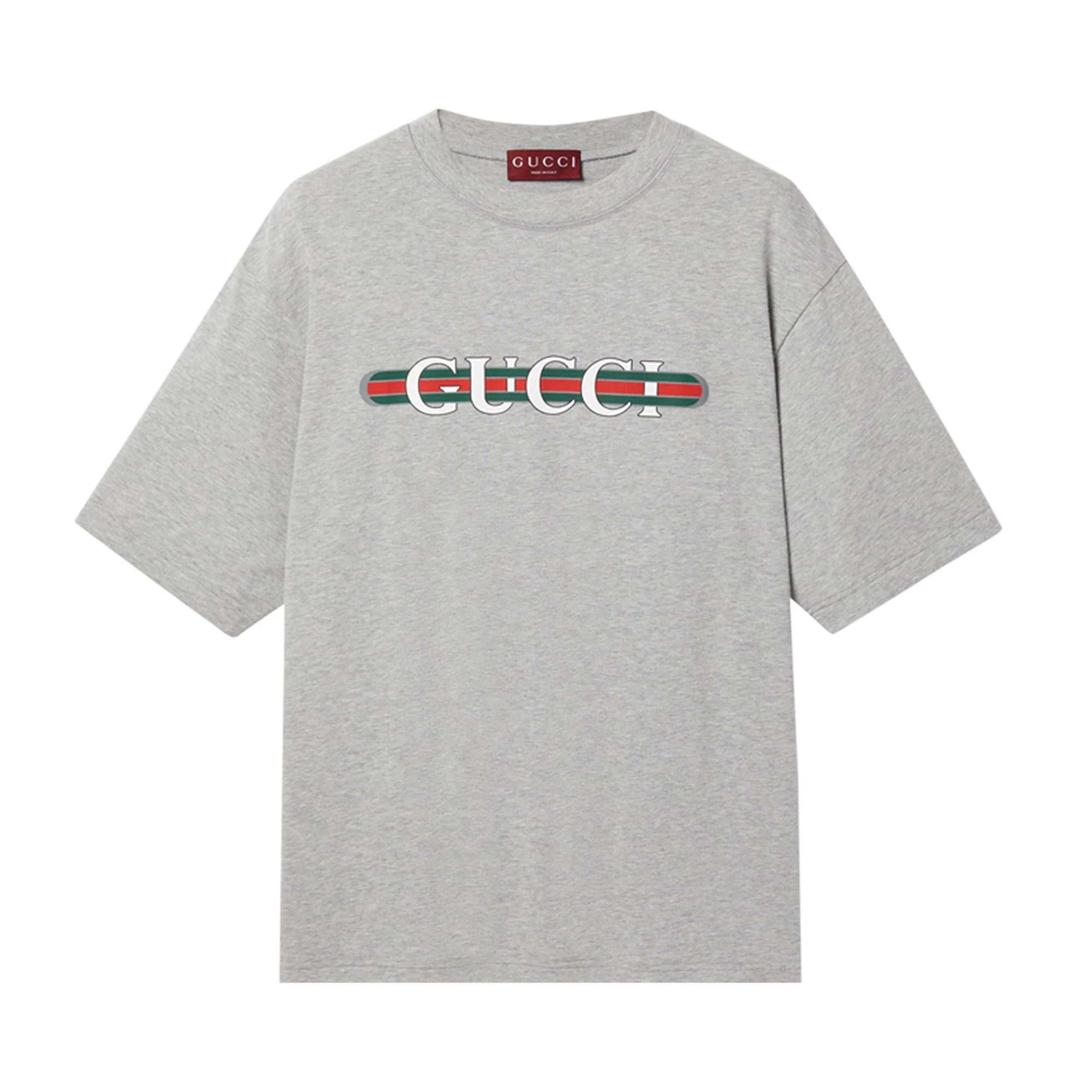 Gucci Web Logo T-Shirt 'Grey Melange' - 1