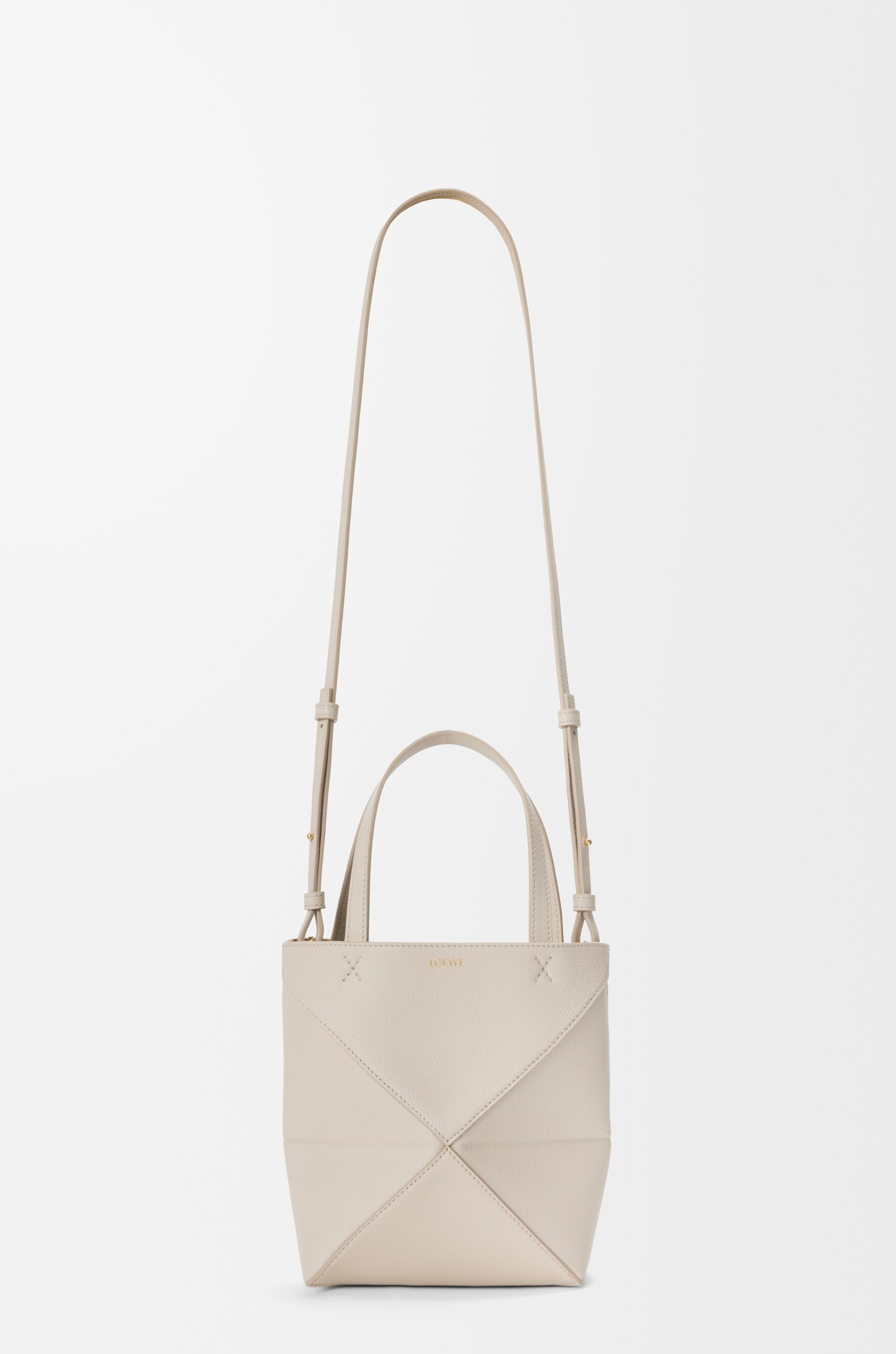 Mini Puzzle Fold tote in soft grained calfskin - 8