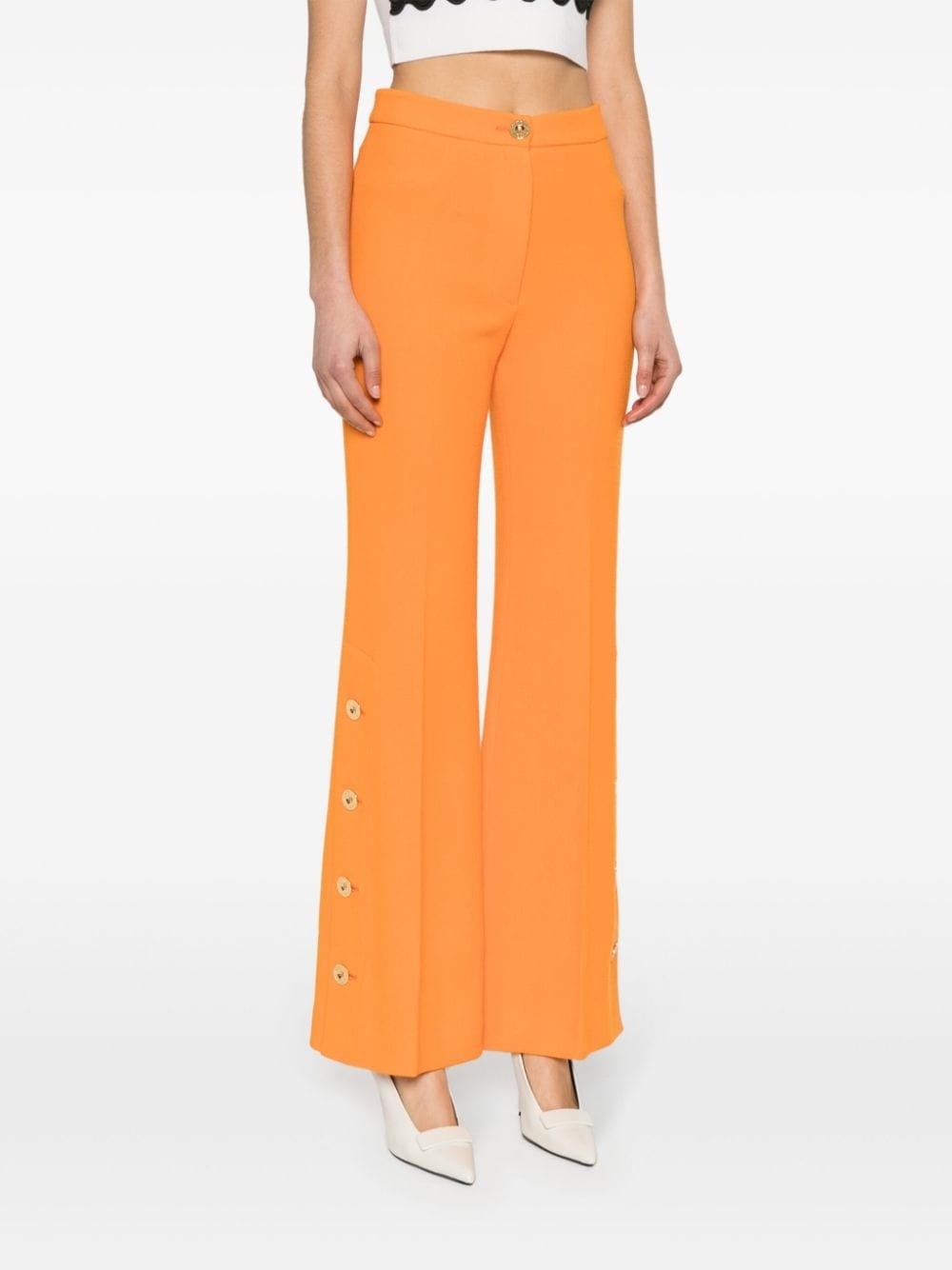 side-buttoned tapered trousers - 3