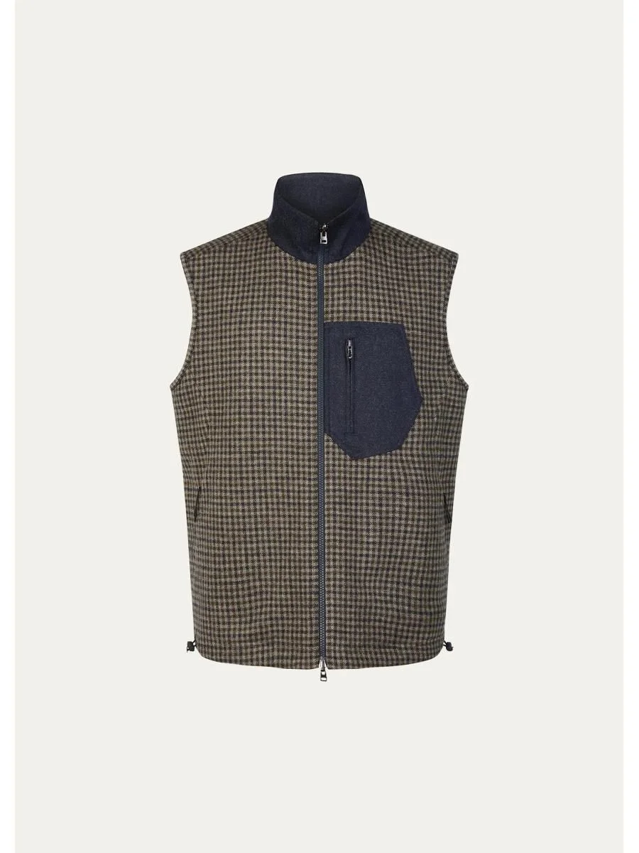 Men's Reversible Wool Full-Zip Vest - 1