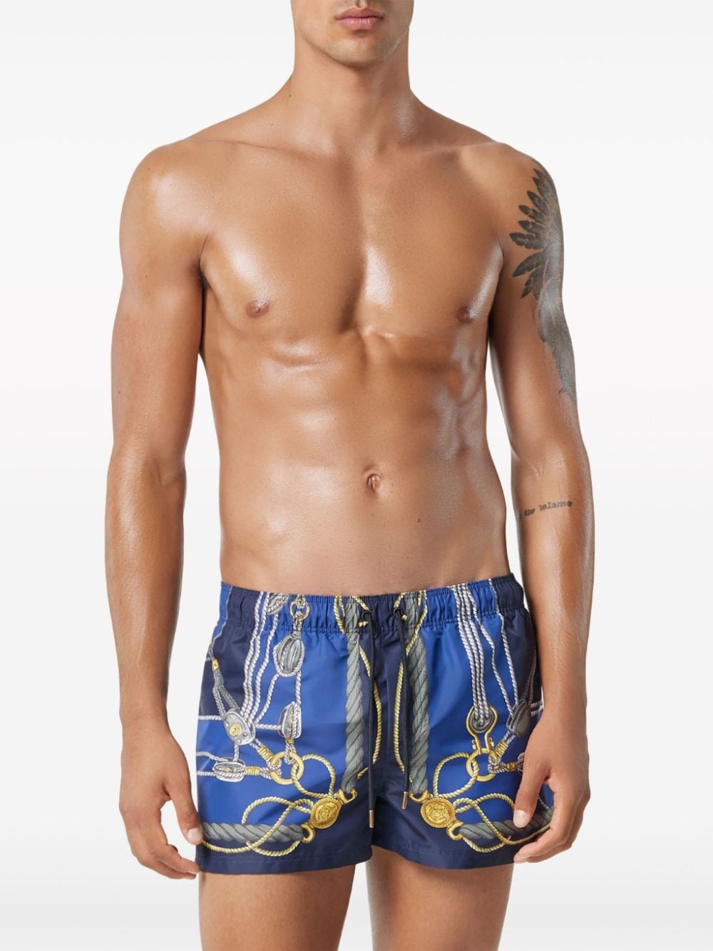 Nautical graphic-print swim shorts - 3