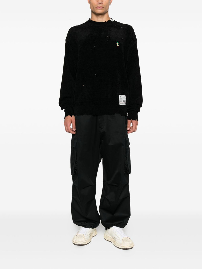 Maison MIHARAYASUHIRO distressed crew-neck sweater outlook