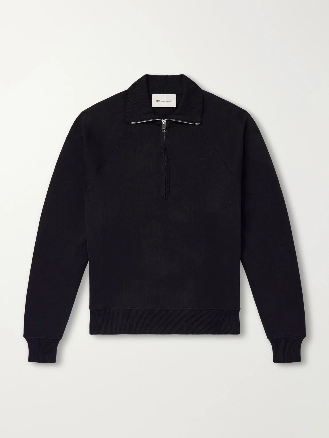 Logo-Embroidered Cotton-Jersey Half-Zip Sweatshirt - 1