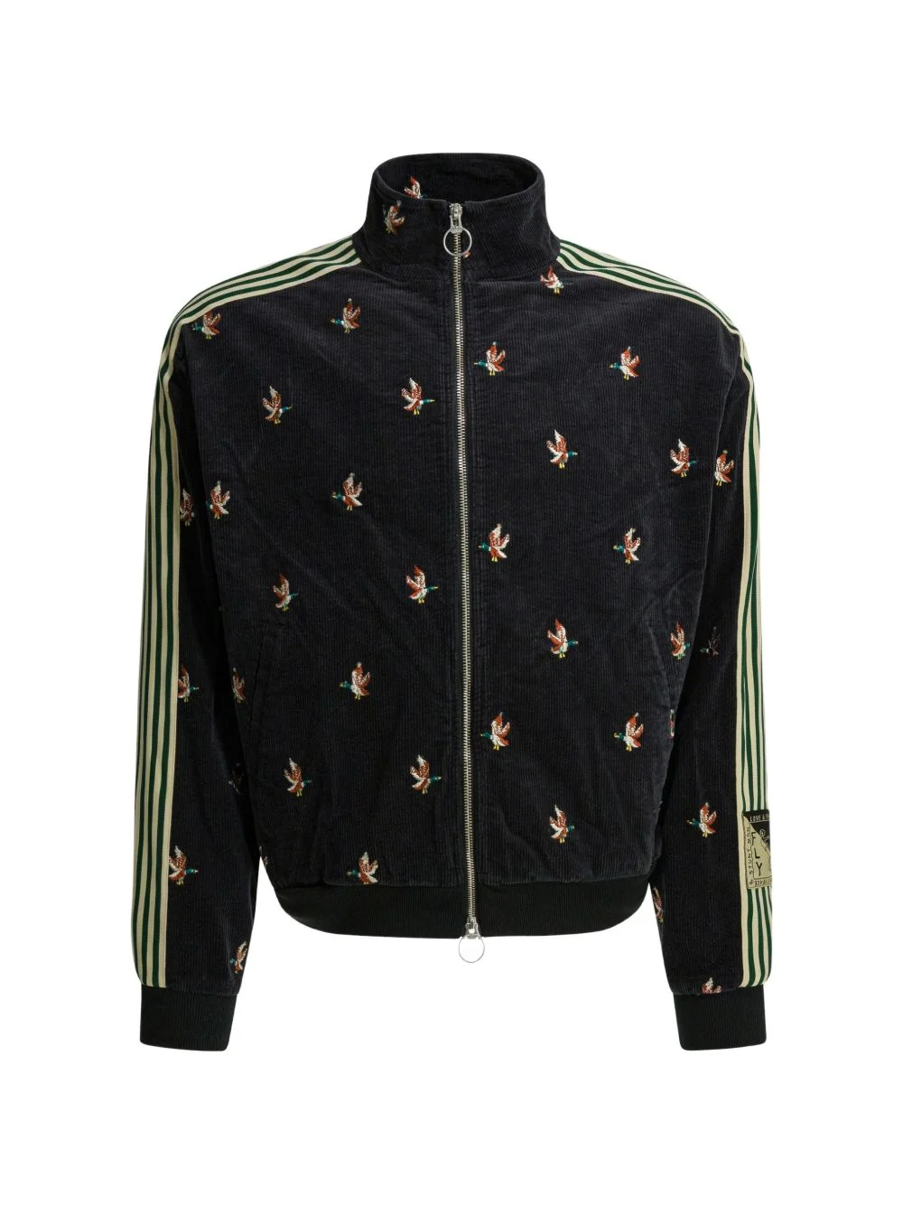 striped embroidered corduroy jacket - 1