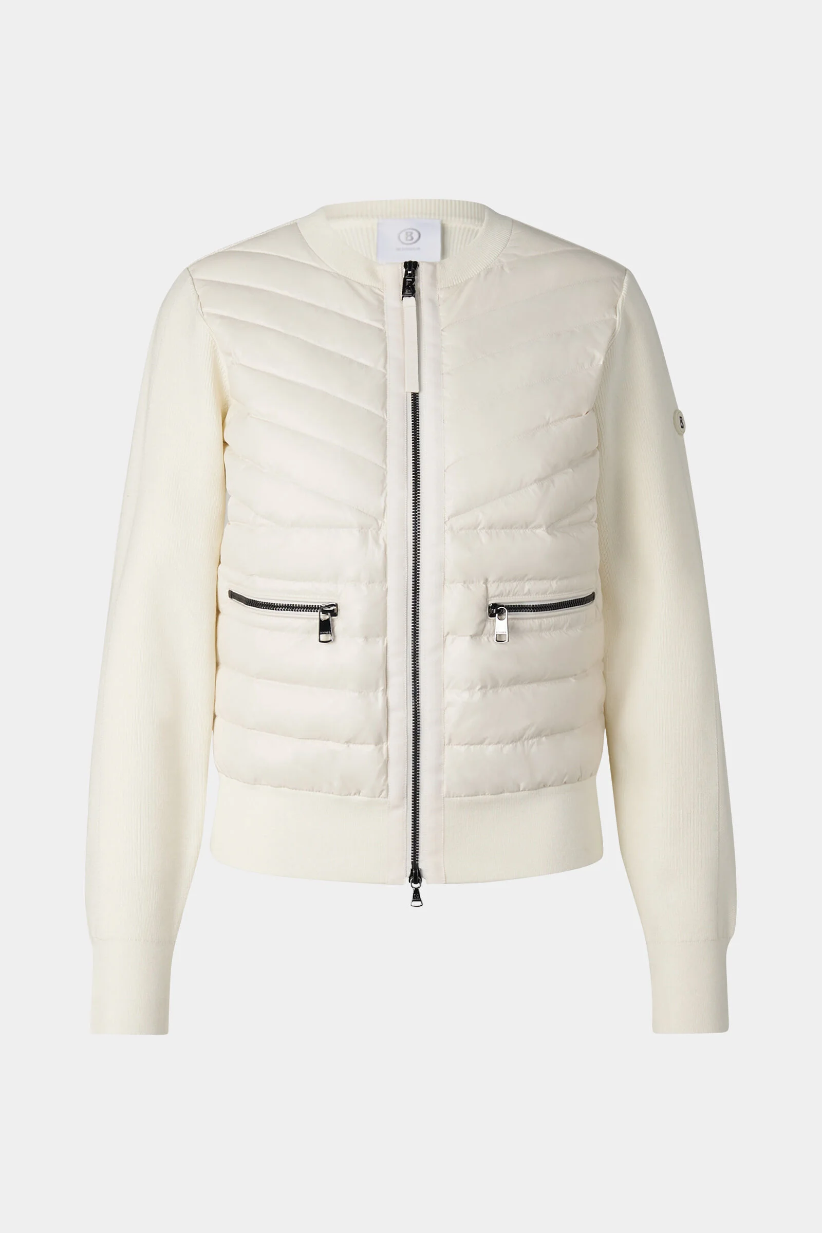 Zilly hybrid knit jacket in Cream - 1