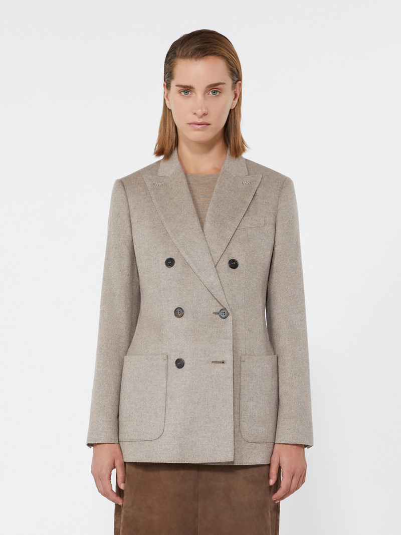 FLASH Double-breasted silk and cashmere blazer - SAND 3