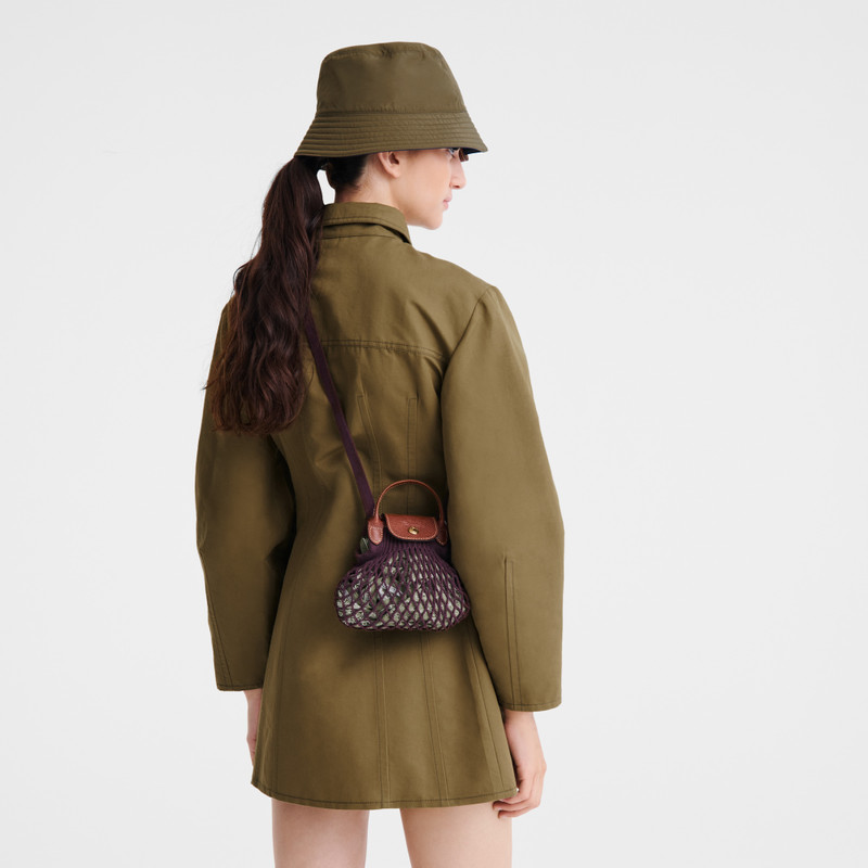 Longchamp Le Pliage Filet XS Mesh bag Eggplant - Canvas outlook