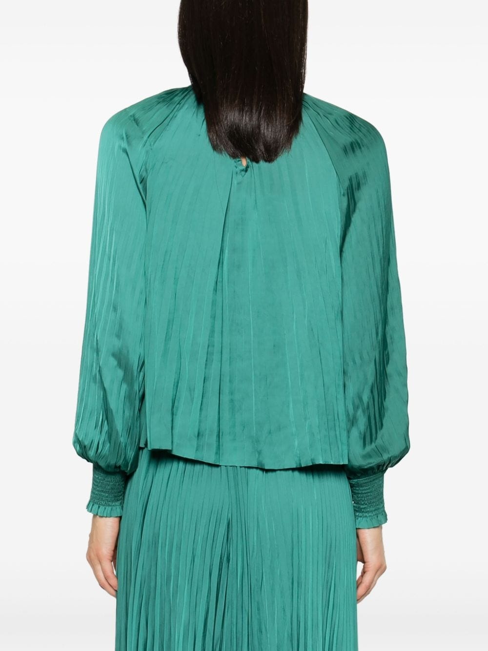 pleated satin blouse - 4