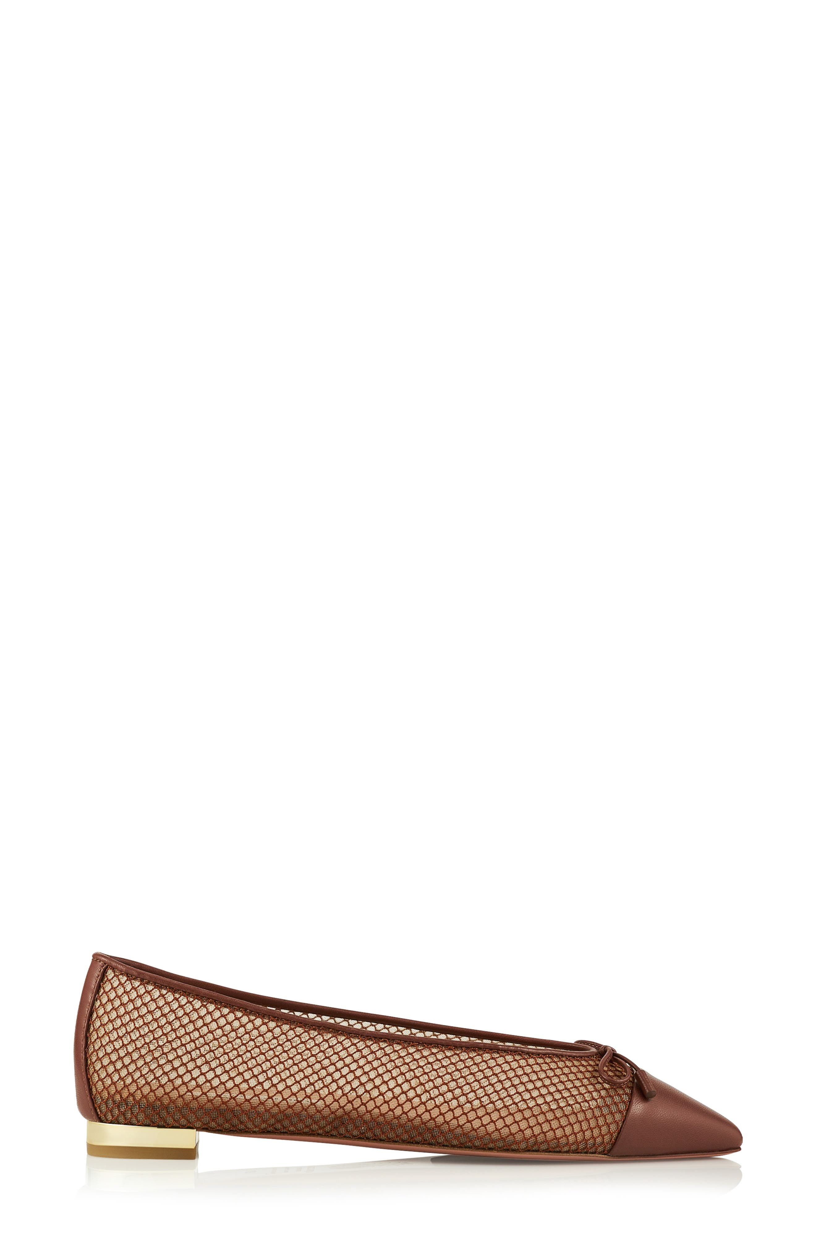 Aquazzura Gioia Cap Toe Ballet Flat in Tobacco/Rich Cognac at Nordstrom - 3
