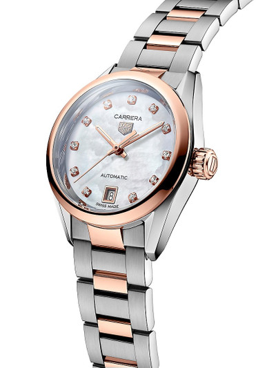 TAG Heuer Carrera Stainless Steel, 18K-Rose-Gold-Plated, & 0.088 TCW Diamond Bracelet Watch outlook