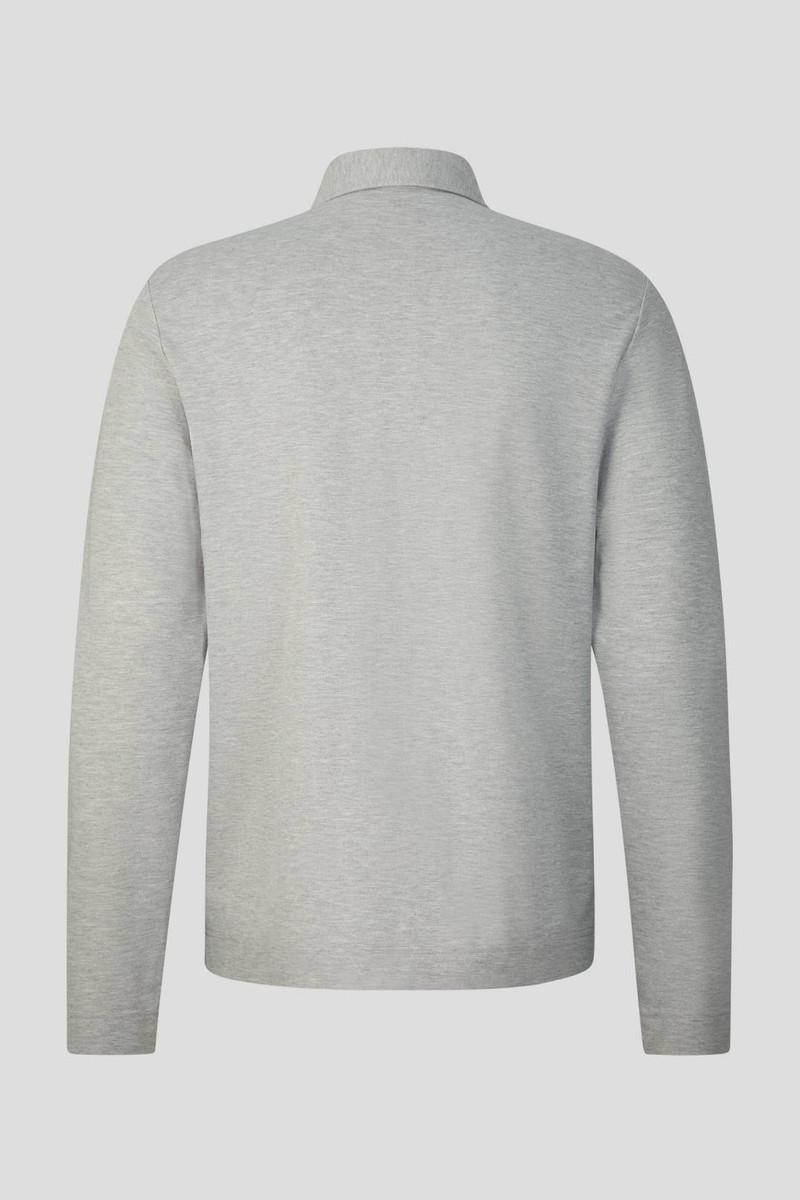 BOGNER TIMON LONG SLEEVED POLO SHIRT IN GREY MELANGE outlook