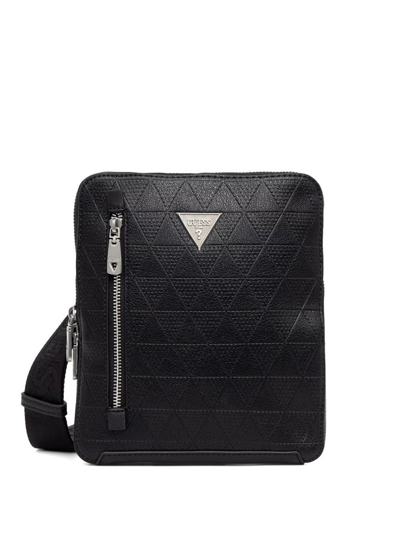 Torino geometric-embossed messenger bag 1