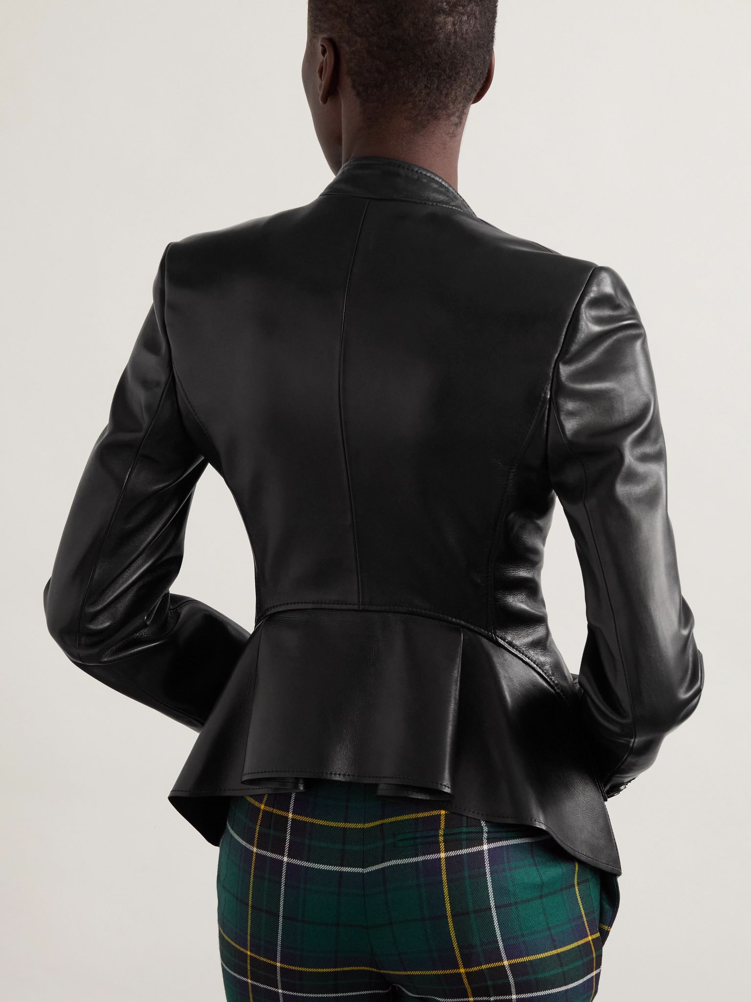 Leather blazer Black - 3
