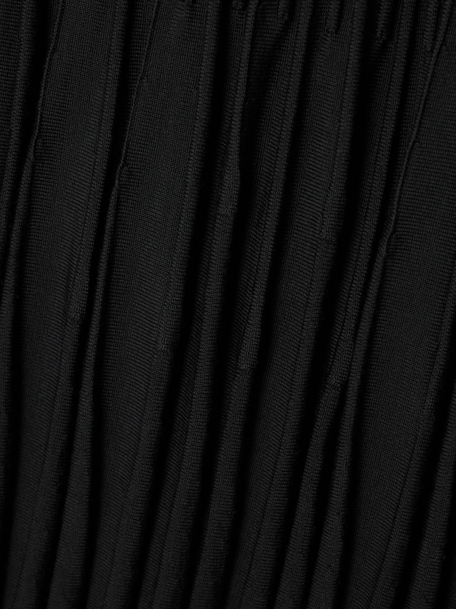 Pleated wool midi skirt Black - 5