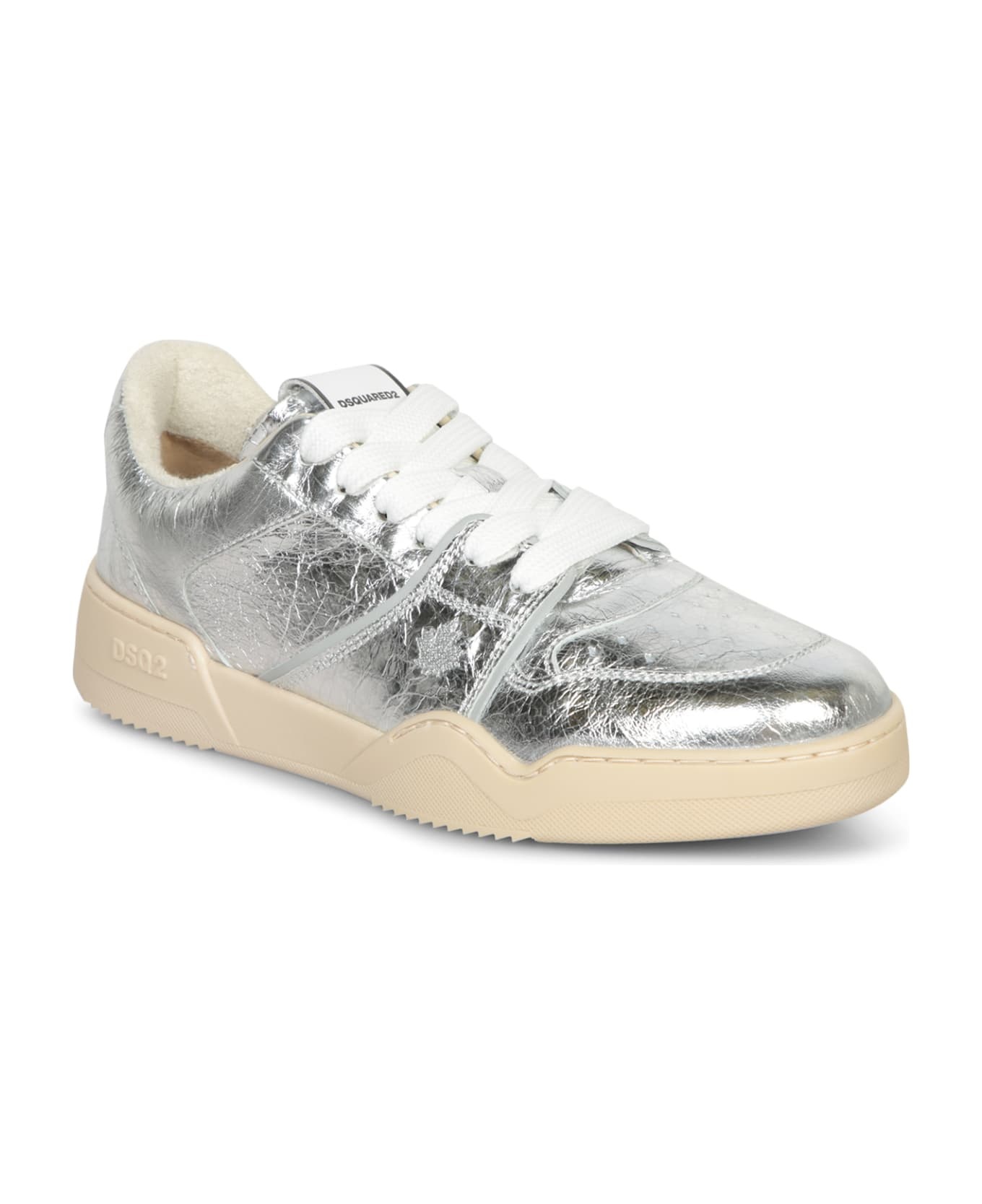 Silver Crackle Laminate Sneakers - 2