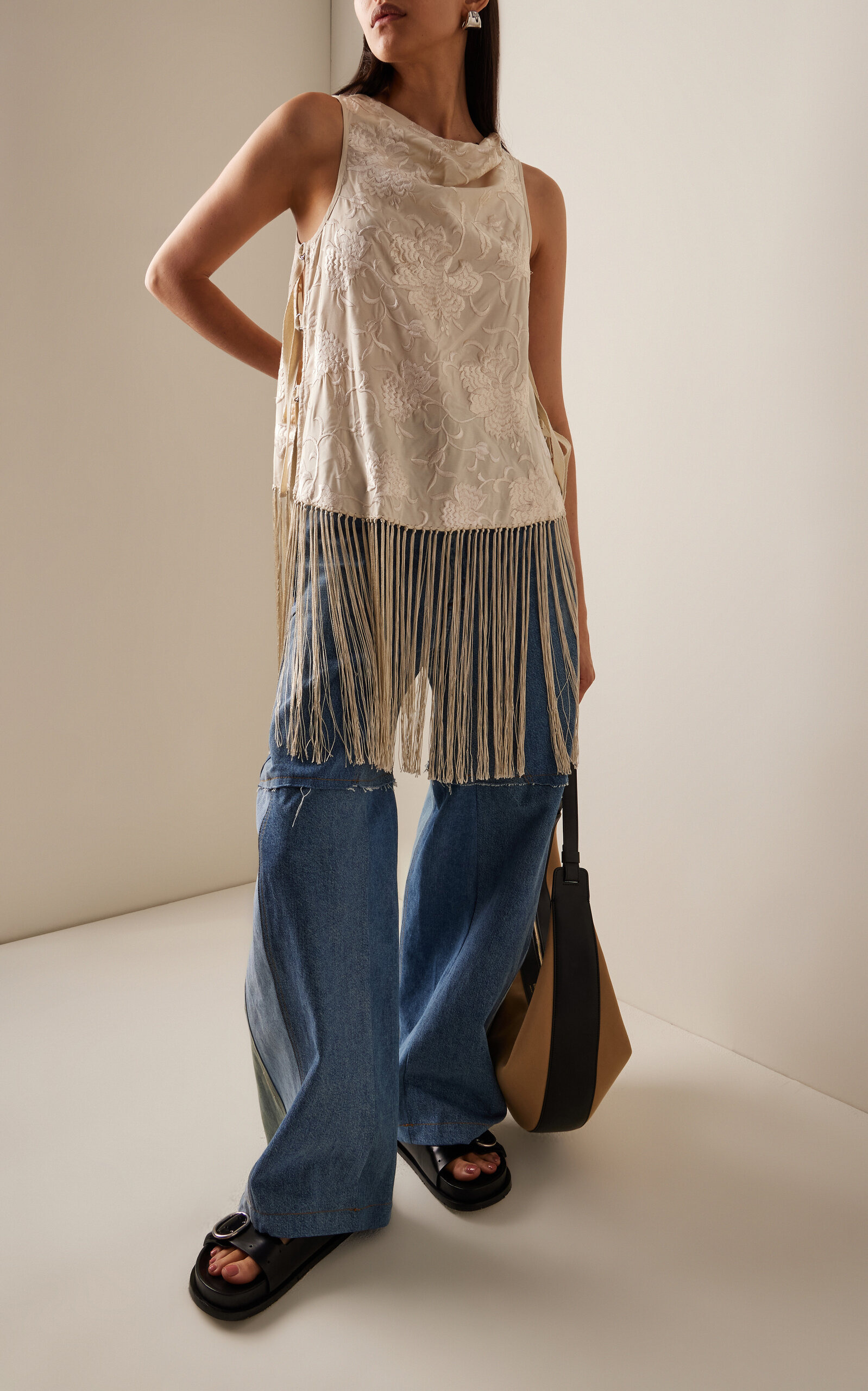 Priscilla Fringed Embroidered Top white - 3