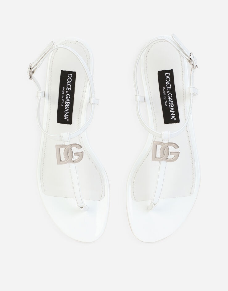 Patent leather DG thong sandals - 4