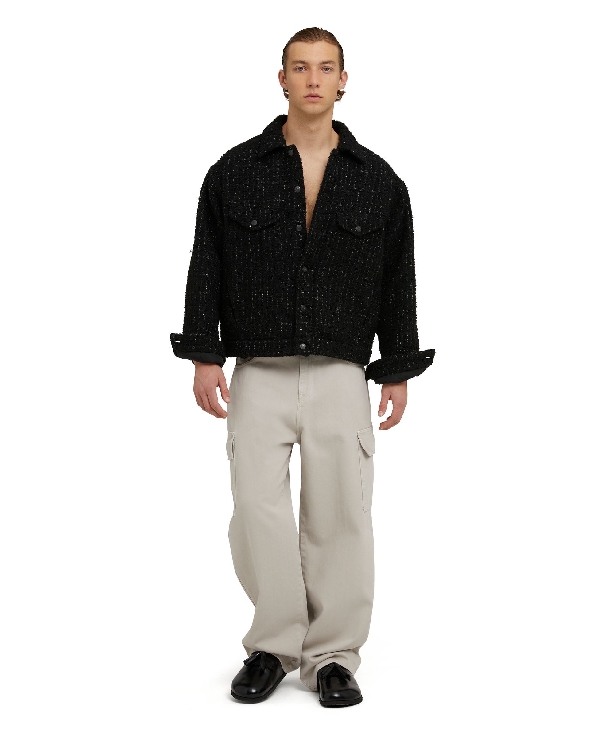 Blended wool  jacket with two front pockets - 5