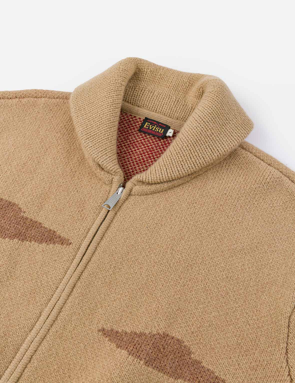 UFO and Cowichan Intarsia Patterns Relax Fit Knitted Sweatshirt - 8