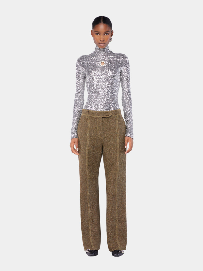 rabanne SEQUIN TURTLE-NECK TOP outlook