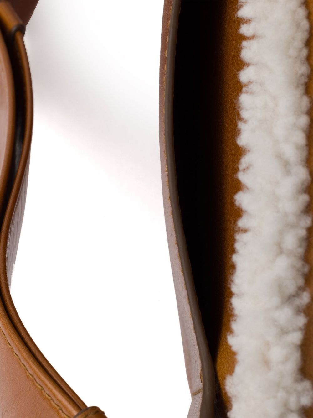 shearling-trim shoulder bag - 6