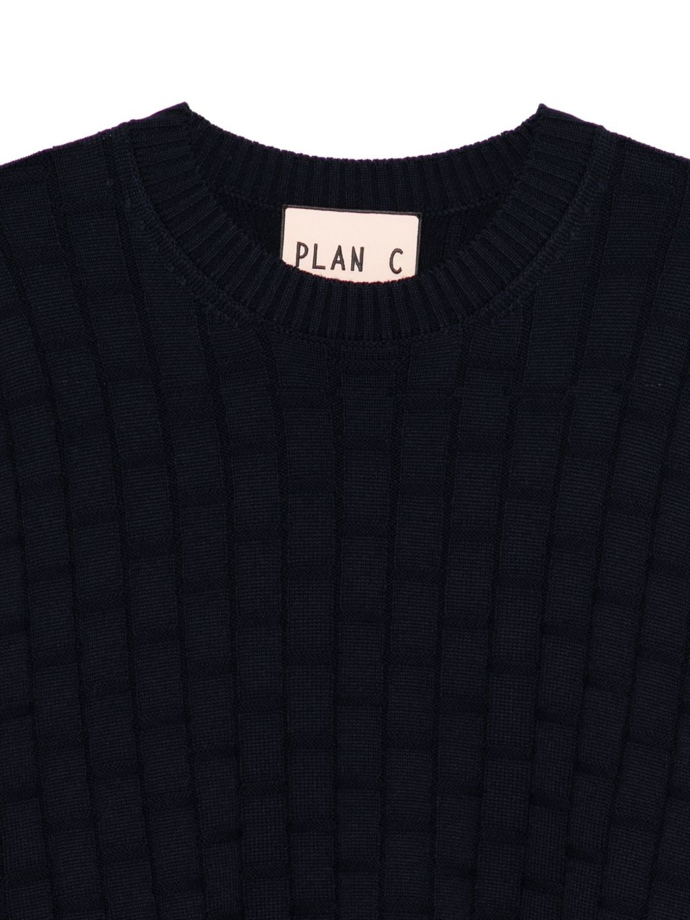 quilted crew-neck sweater - 3