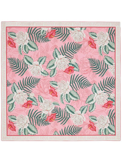 GUCCI Hawaiian floral-print scarf outlook