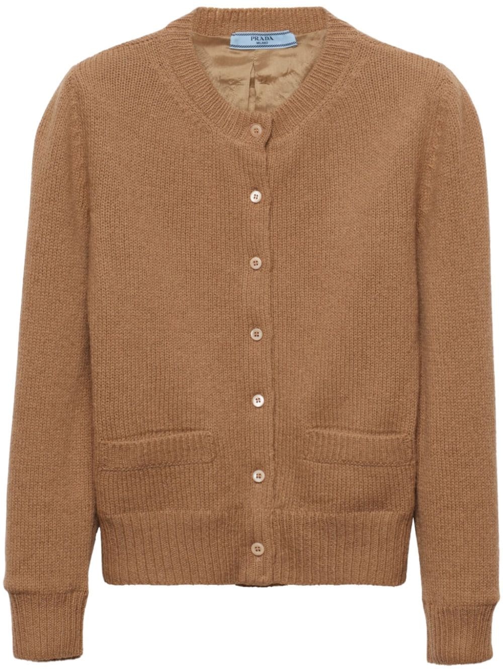 round-neck wool-knit cardigan - 1