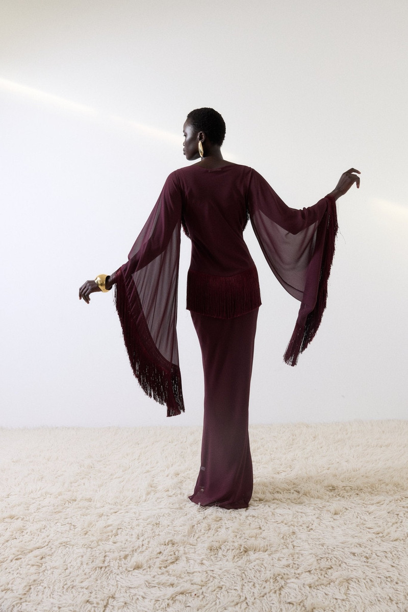 CRISTAL MAXI DRESS IN EARTH CHIFFON 5