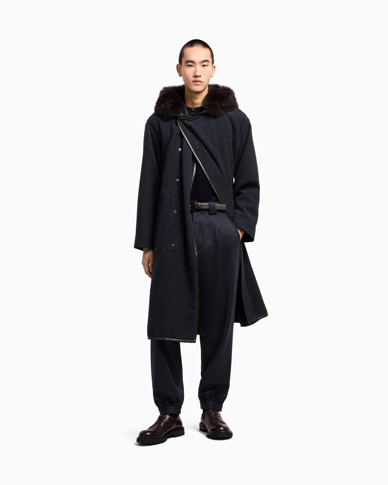 SINGLE-PLEAT TROUSERS IN ARMURE CASHMERE - 2