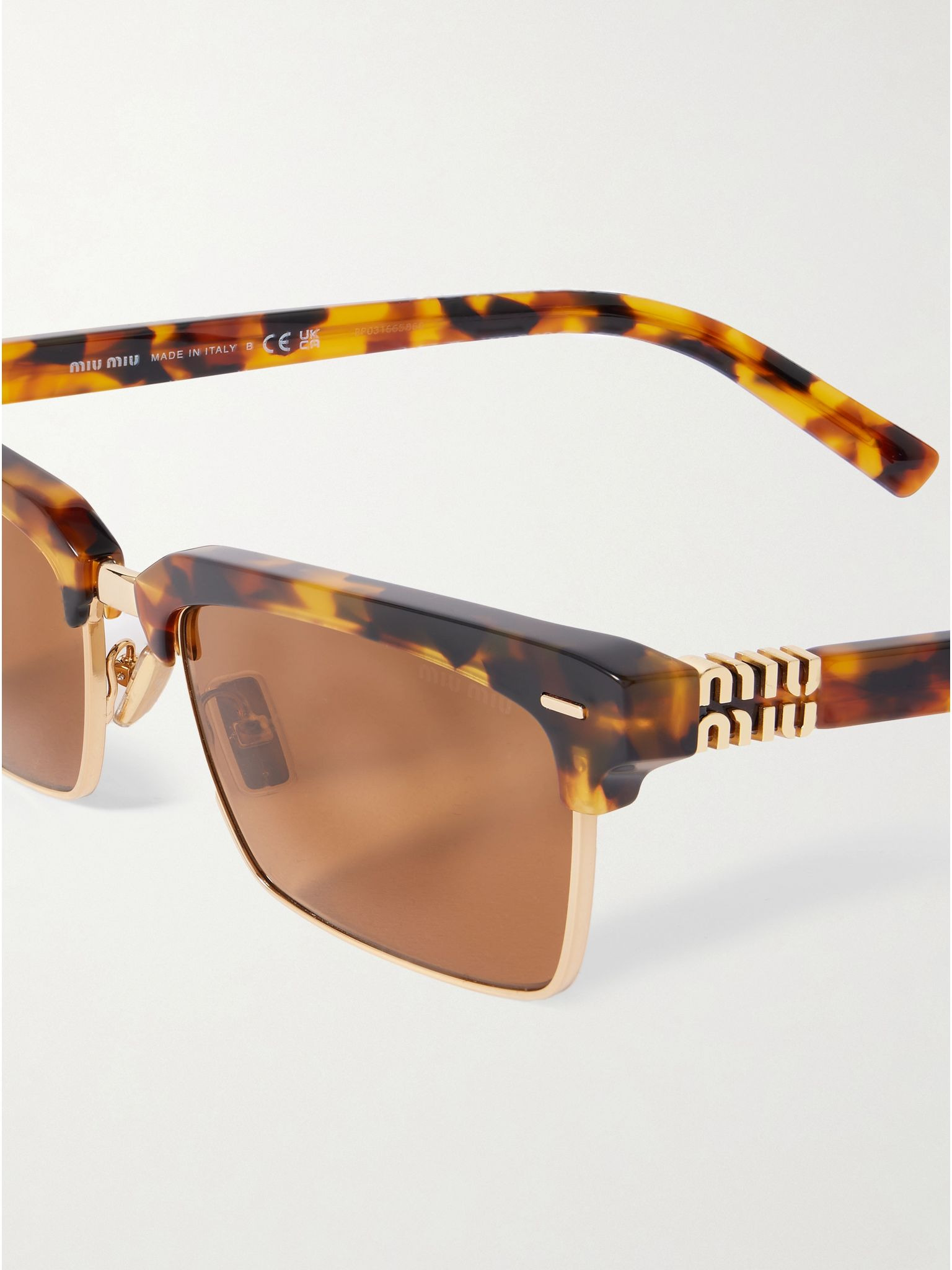 Square-frame tortoiseshell acetate and gold-tone sunglasses Tortoiseshell - 4