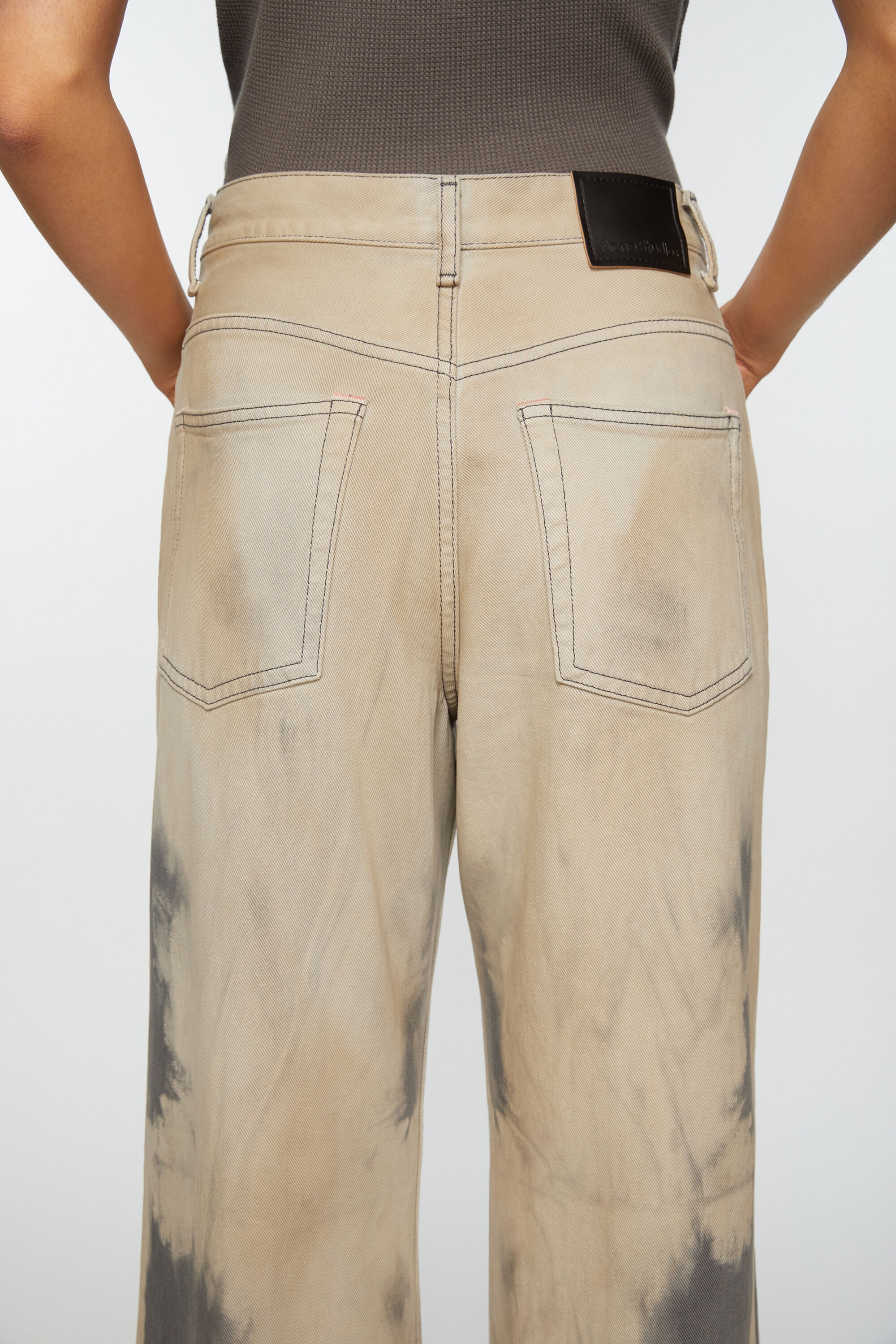 Relaxed fit jeans - 2022F - Beige/black - 6