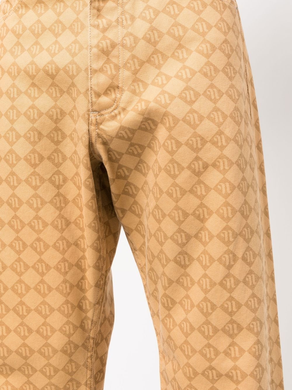 monogram-print straight-leg trousers - 5