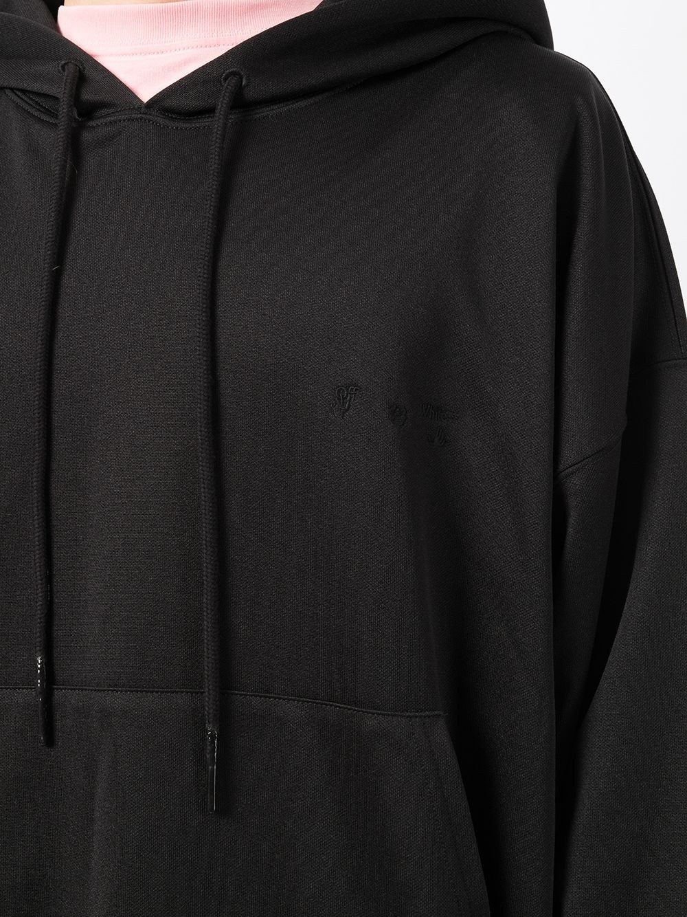 logo-embroidered drop-shoulder hoodie - 5