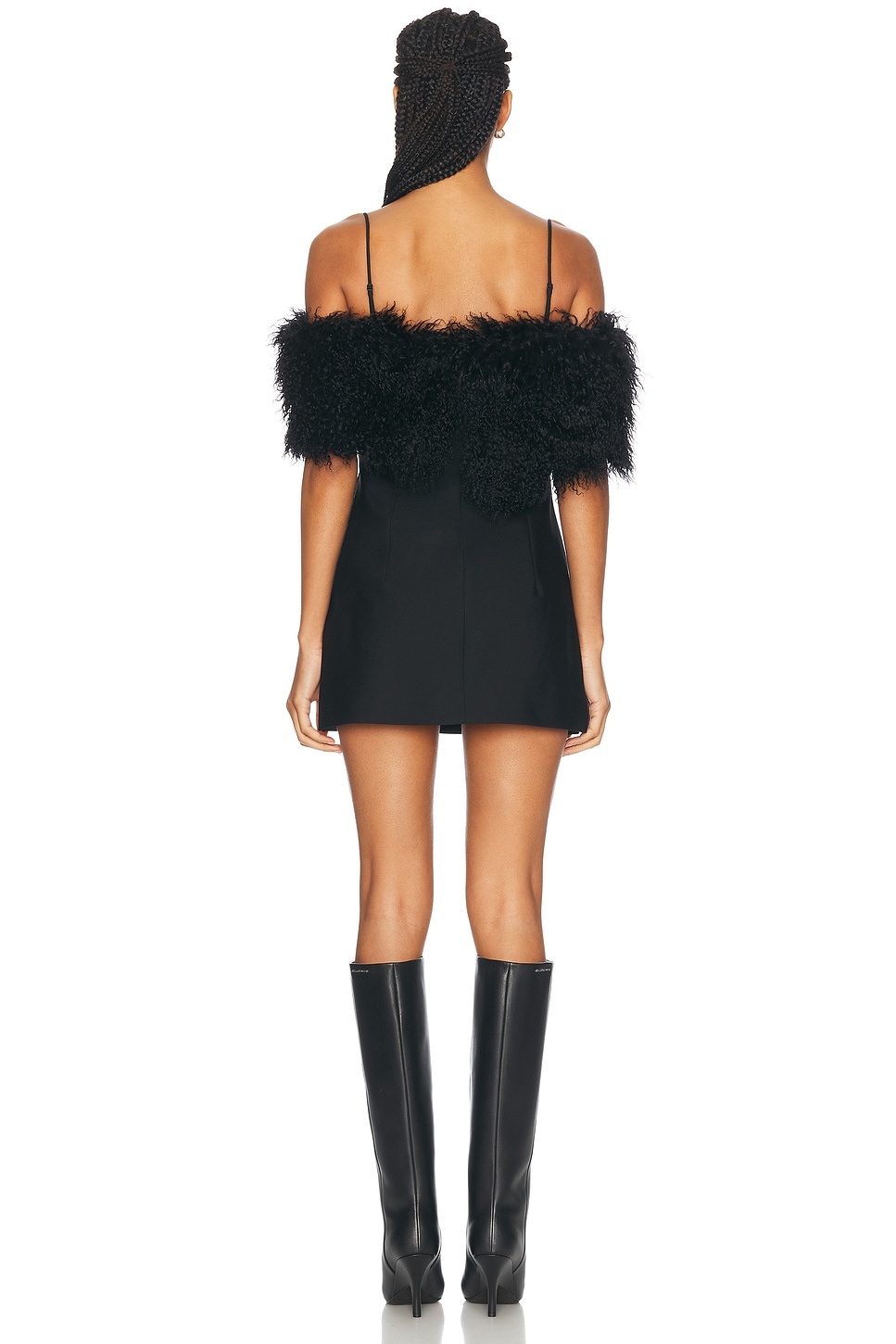 Mini Dress With Faux Fur Stole - 3