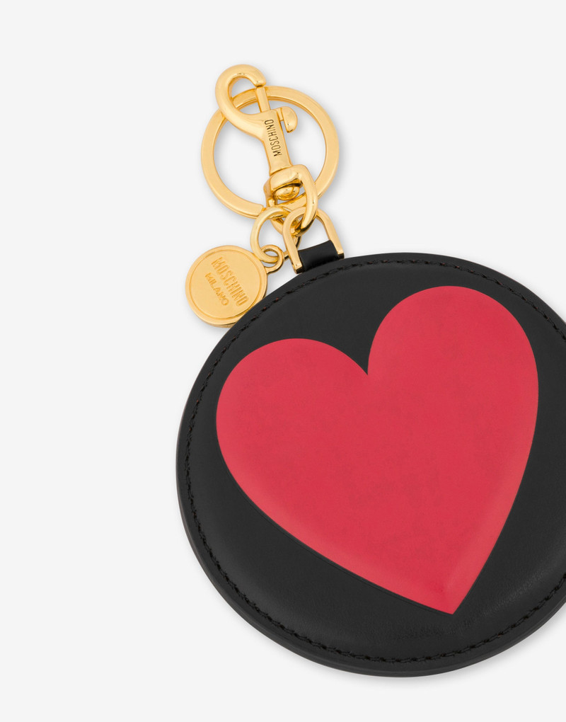 Moschino BIG HEART CALFSKIN KEYCHAIN outlook
